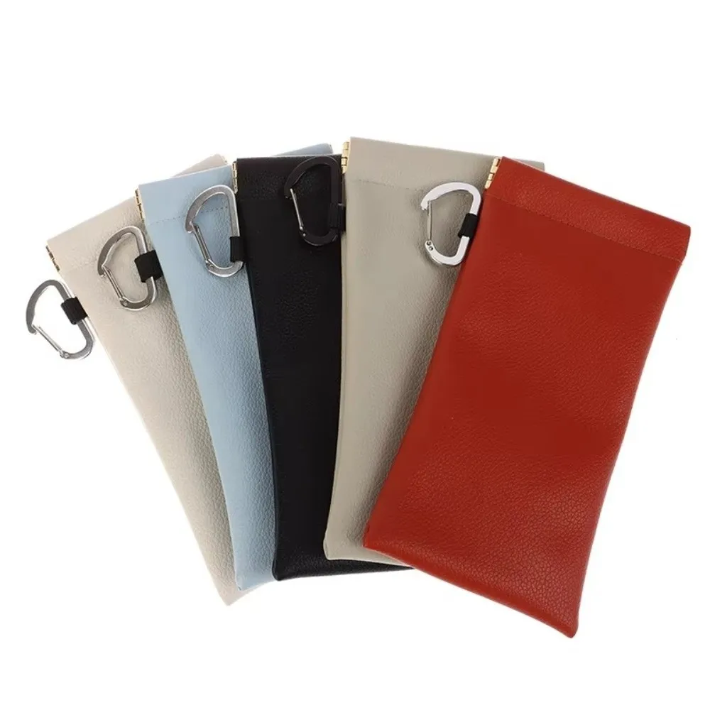 Soft PU Leather Automatic Closed Glasses Bag Large Capacity Waterproof Sunglasses Case Dustproof Eyewear Pouch Eyewear