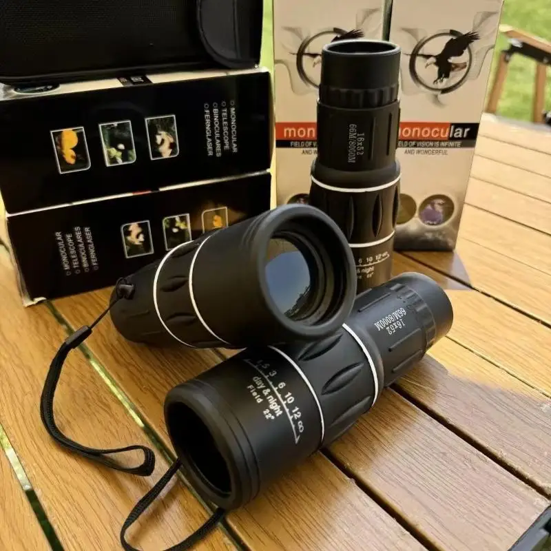 16x52 Monocular Telescope High-Power Dual Focus Optical Zoom Enhanced Viewing
