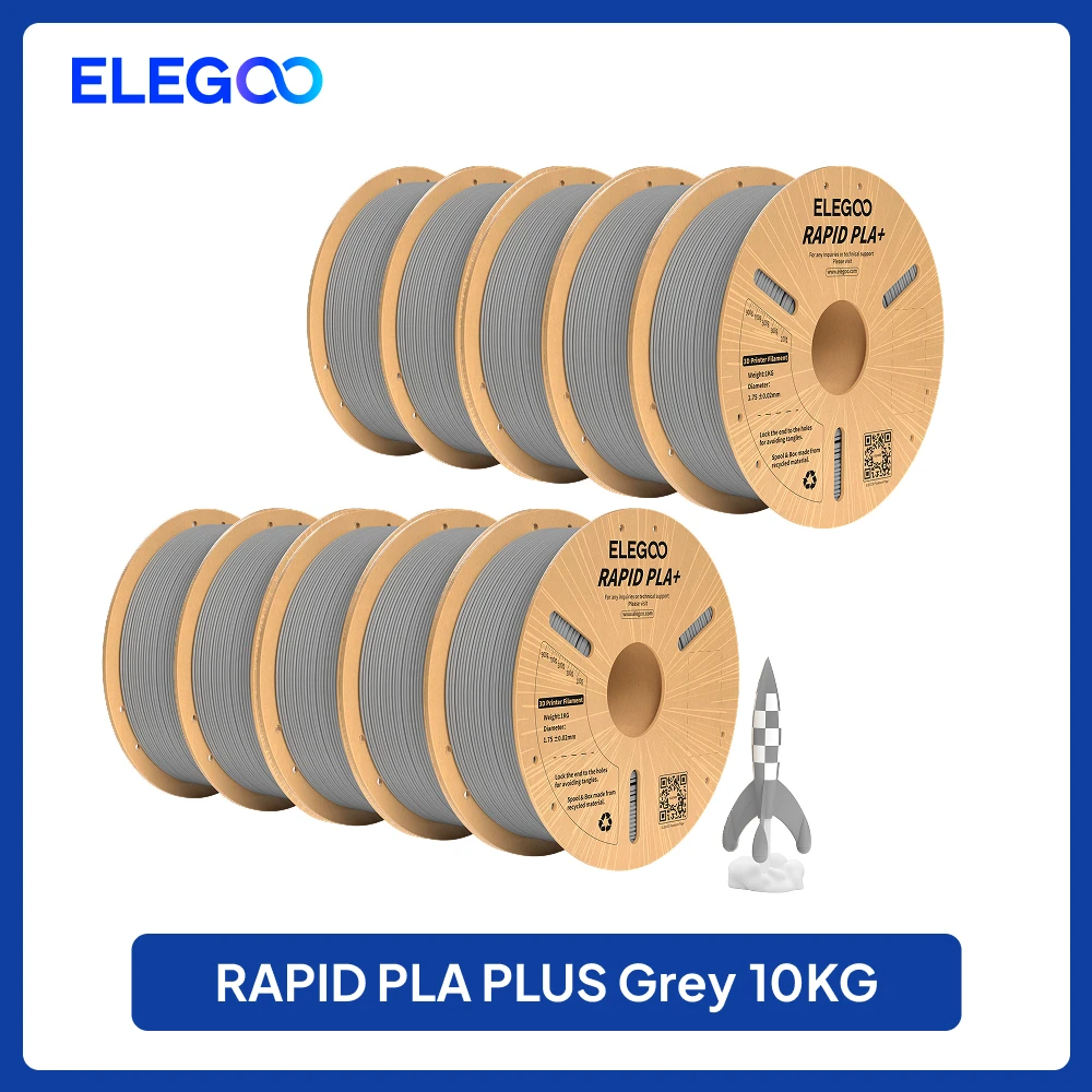 ELEGOO 4KG/5KG/10KG SNELLE PLA+ Gloeidraad 1,75mm