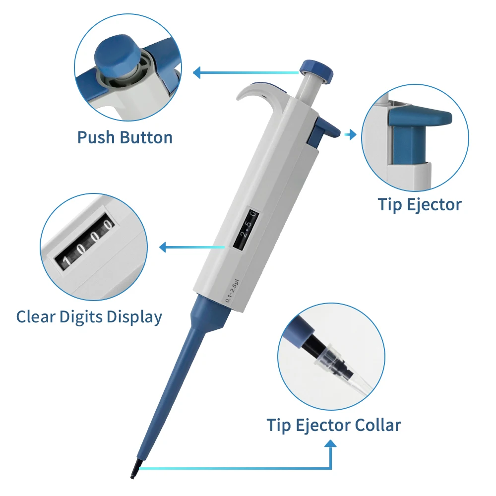 WESTTUNE Single-Channel Pipettor Adjustable Variable Volume Micropipette High Accurate Pipettor for Laboratory