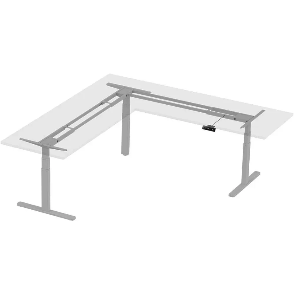 

Sit-Stand Corner Desk Frame - Height-Adjustable L-Shaped Gray Desk | Workstream Collection