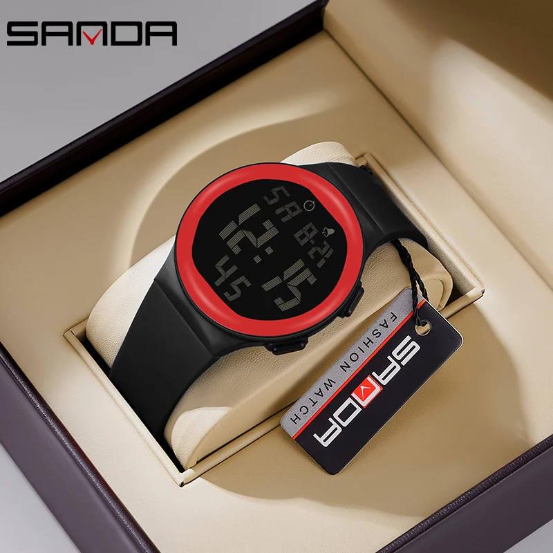 SANDA 2151 Fashion Student Electronic Watch Sports Waterproof LED Large Digital Easy to Read Student Electronic Watch Clock