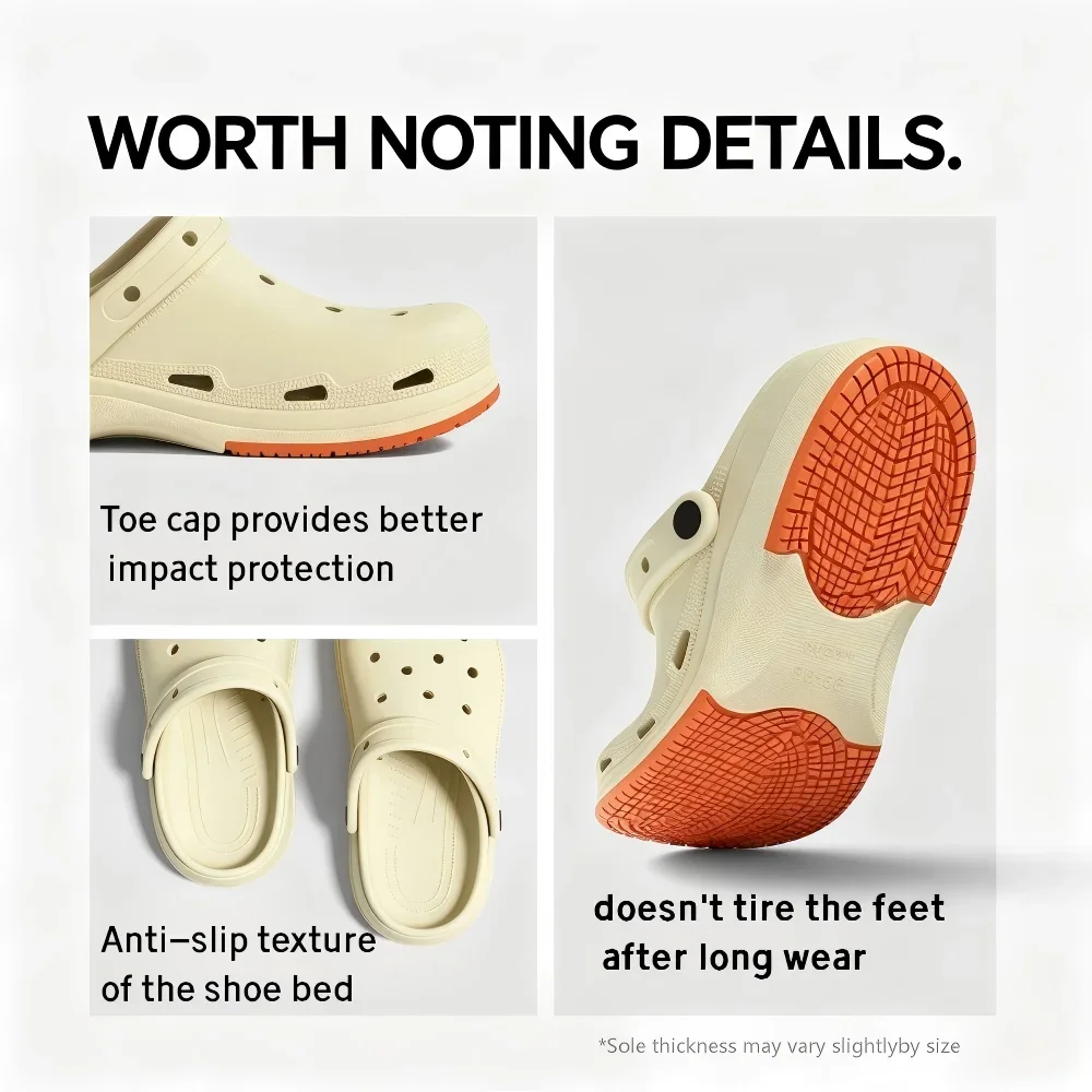 ZUOFU Unisex Klassische Zweifarbige EVA-Clogs, Rutschfeste Leichte Schuhe für Frühling und Sommer, für drinnen und draußen, Strand und Garten – Detail 8