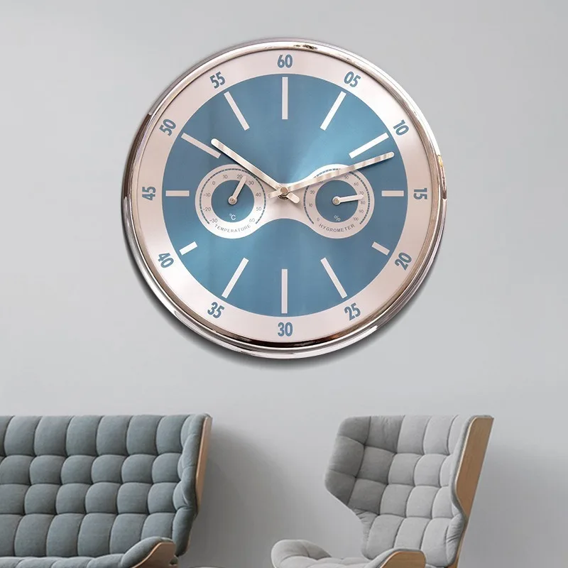 Metal Nordic Simple Living Room Wall Clocks Round Silent Dustproof Bedroom Wall Clocks Kitchen Modern Luxury Art Home Decoration