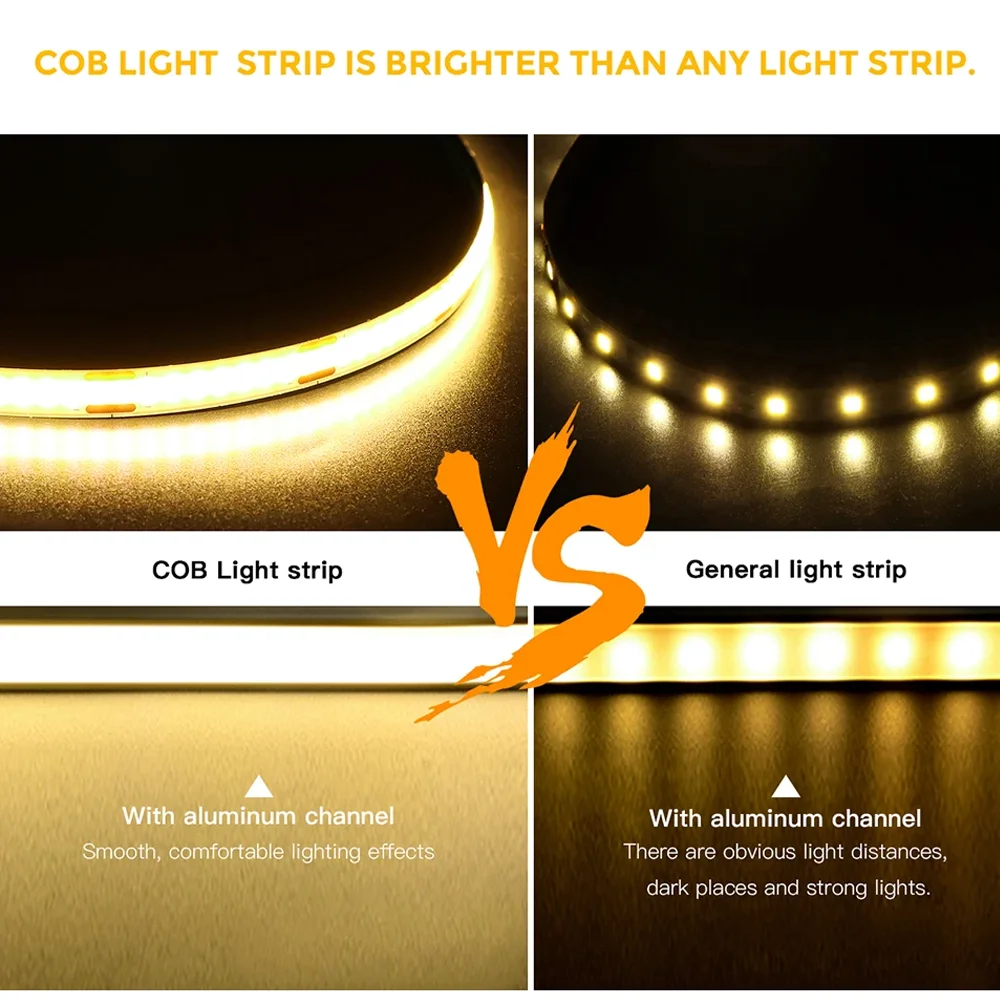 5V USB COB LED Strip Light Touch Dimmer Hand Sweep Induction Switch Flexible LED Light Tape 320LEDs/M Bedroom Kitchen Lighting