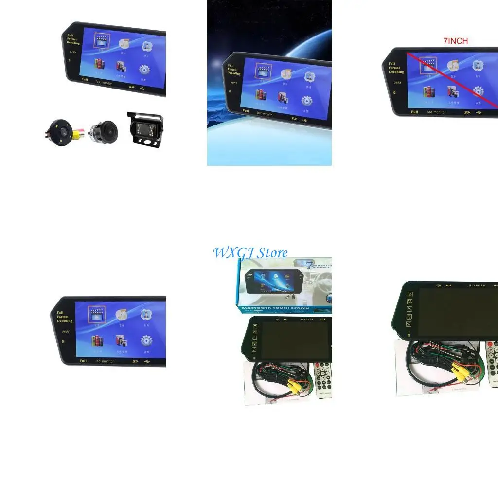 

37JE Reverse LCD Screen Car Monitor MP5 Backup Mirror Night for Vision Rear View Came
