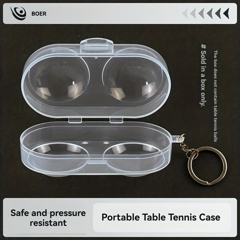

Table Tennis Protection Box Double-Ended Portable Storage Box Table Tennis Hard Shell Transparent Plastic Protective Case