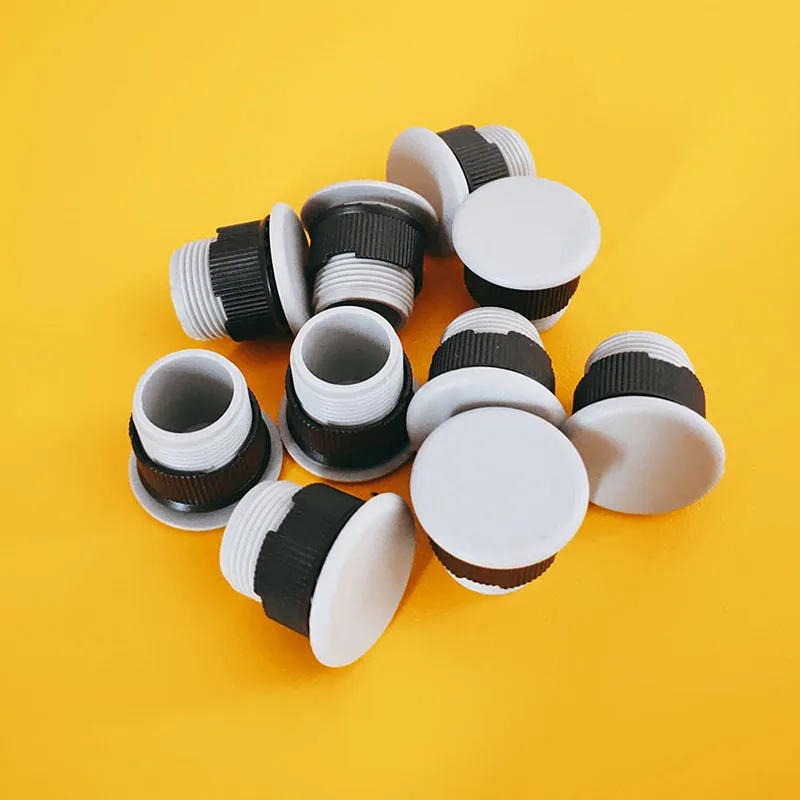 

10 шт., монтажное отверстие диаметром 16 мм, черная кнопка, вилка панели переключателя, пластиковая кнопка, крышка вилки, серая крышка