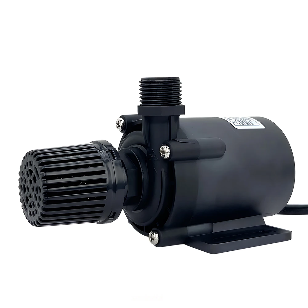 Silent Brushless Motor DC12/24V 2000/2400L/H Submersible Booster Water Pump Maximum Head 12/16m with Adapter Eu Power Supply