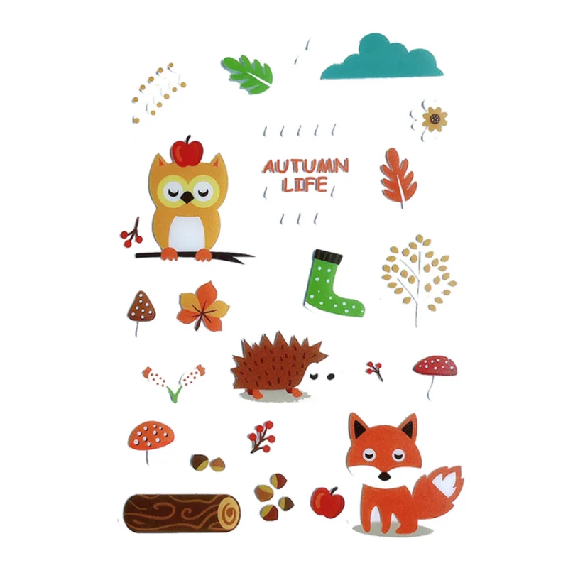 Parrot And Fox Animals Transparent Silicone Finished Stamp DIY Scrapbook Journal Rubber Coloring Embossed Stencils Decoration