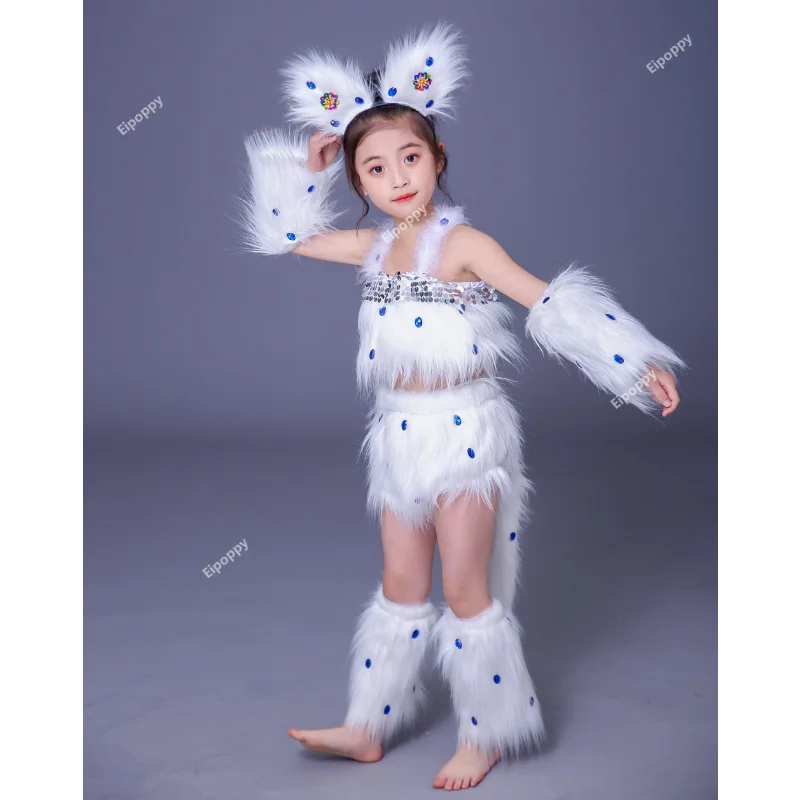 Sexy Cat Cosplay Trajes para meninas, Trajes de dança animal para crianças, Trajes de Halloween para crianças