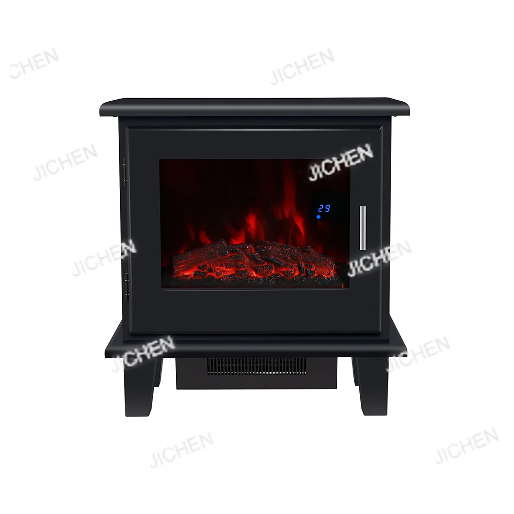 fence style electric fireplace European 3D simulation flame fake wood baking stove electric heating heater
