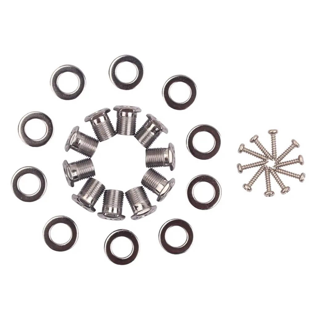Chrome Threaded Bushing Iron Guitar Ferrules Mounting Bushings for Guitar Tools and Accessories