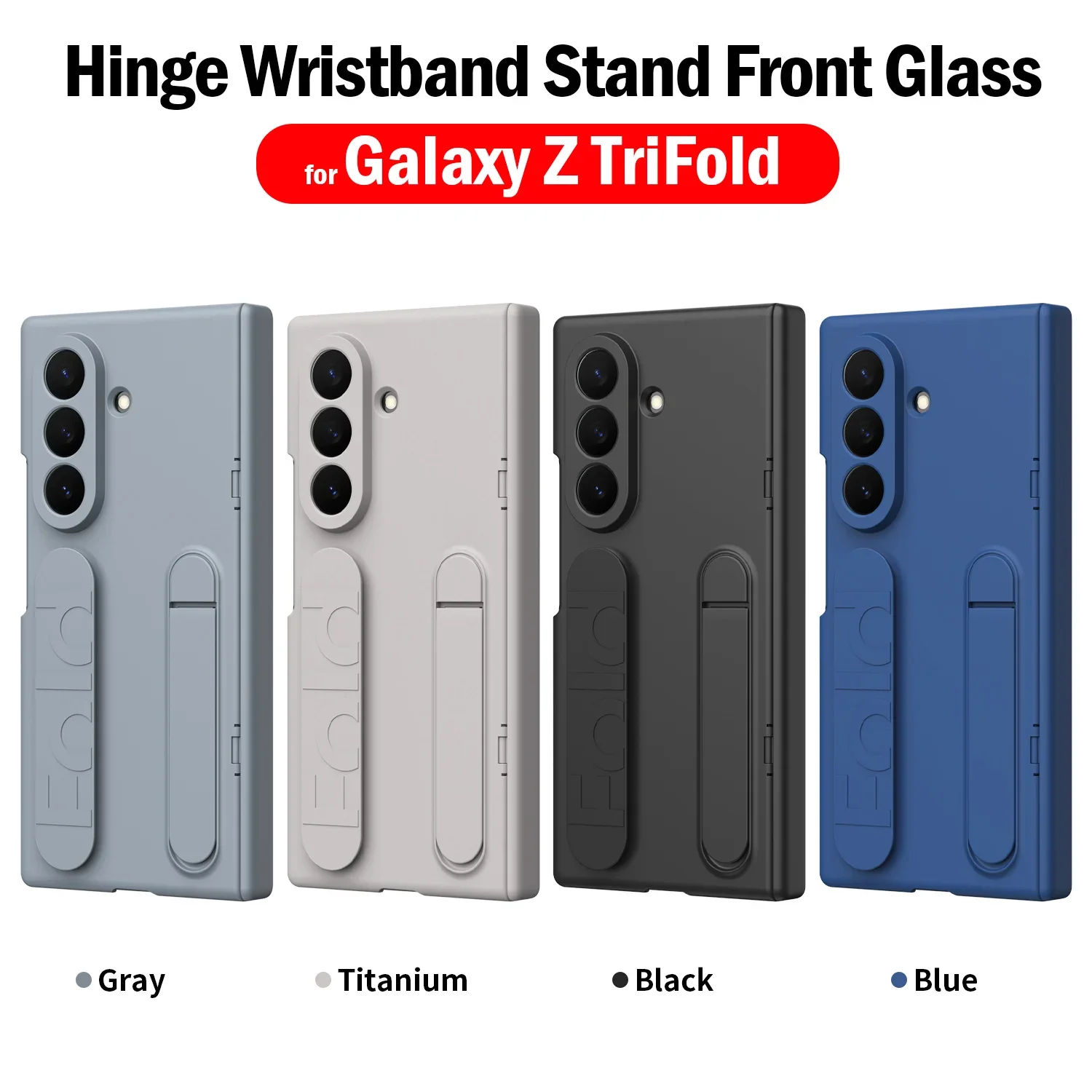 

Браслет Складная подставка с петлей Funda для Samsung Galaxy Z Tri Fold Z TriFold Чехол Переднее стекло Защита линз ПК Пластиковая крышка Capa