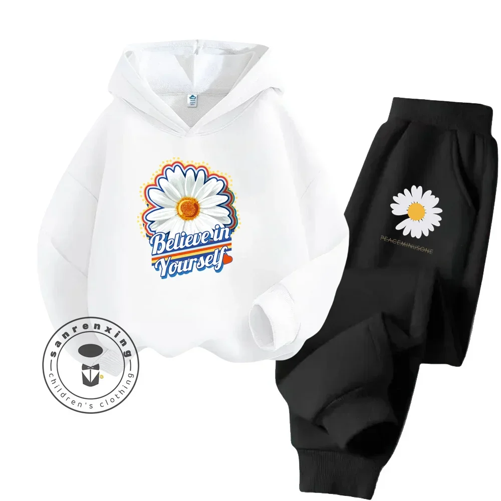 Spring and Autumn PEACEMINUSONE New Cotton Sweatshirt + Pants for Children Boys and Girls Korean Fan Fashion Brand Sports Suit