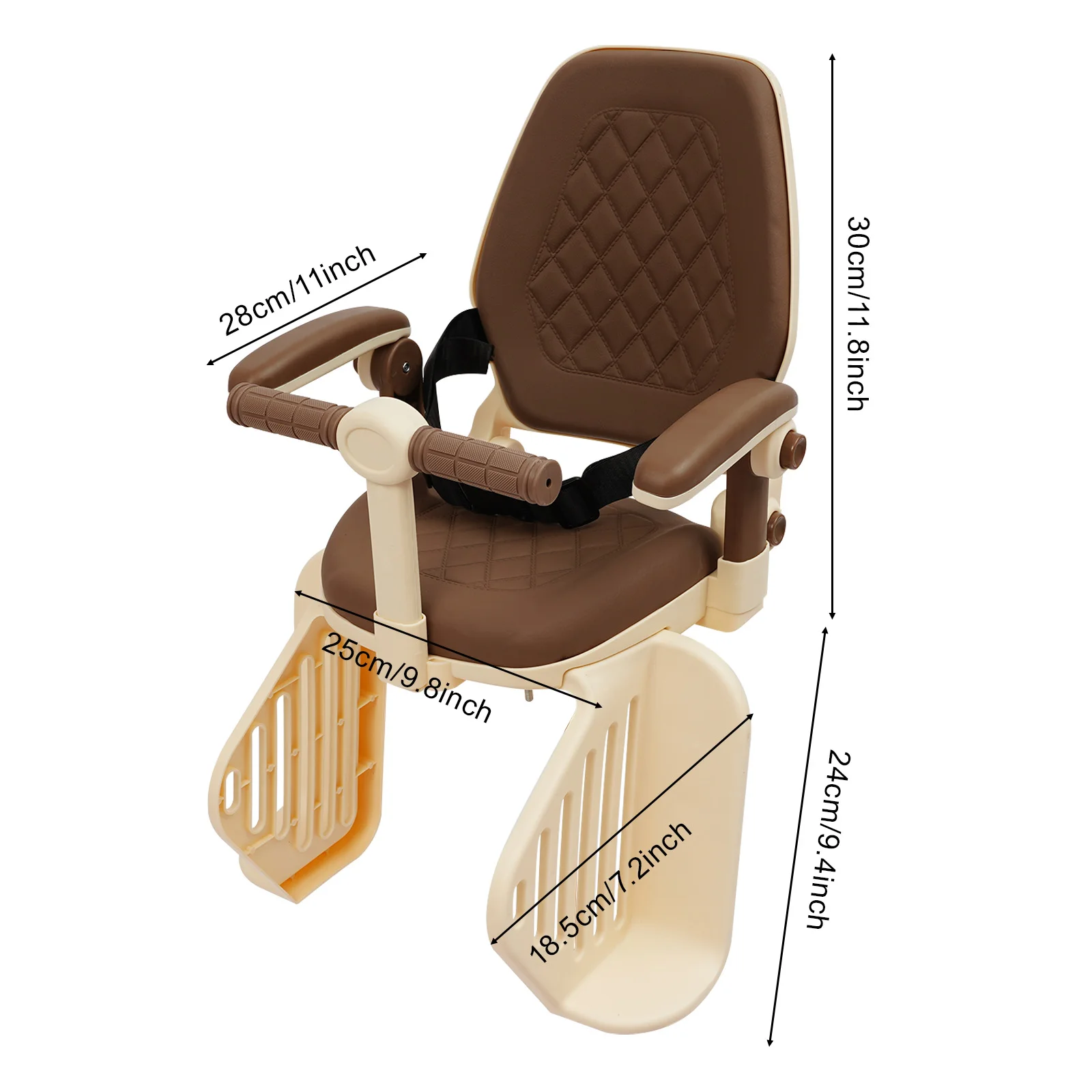 Tylny fotelik rowerowy dla dziecka od 8 miesięcy do 8 lat, odłączany nosidełko rowerowe dla dzieci do rowerów dla dorosłych z poduszką, poręczą i pedałami