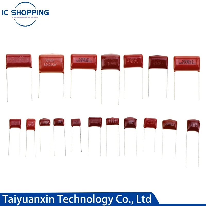 10PCS CBB21 22 Polypropylene Film Capacitor 250V 400V 450V 630V 1600V 2000V 101 103 104 105 125 221 222 223 224 225 332 333 334J