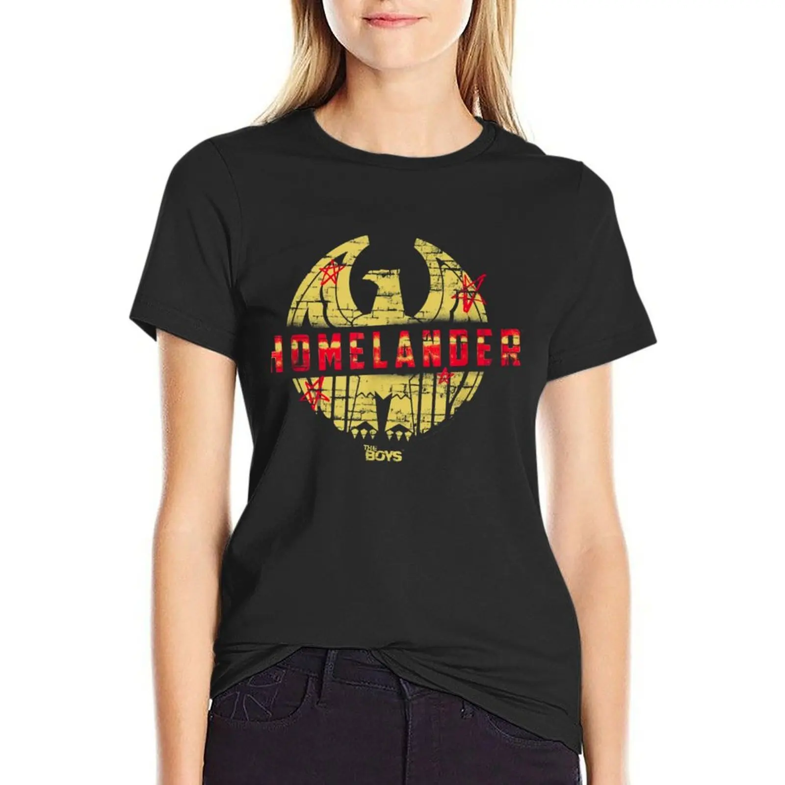 

Classic homelander T-Shirt customs kawaii clothes plain Womens clothing
