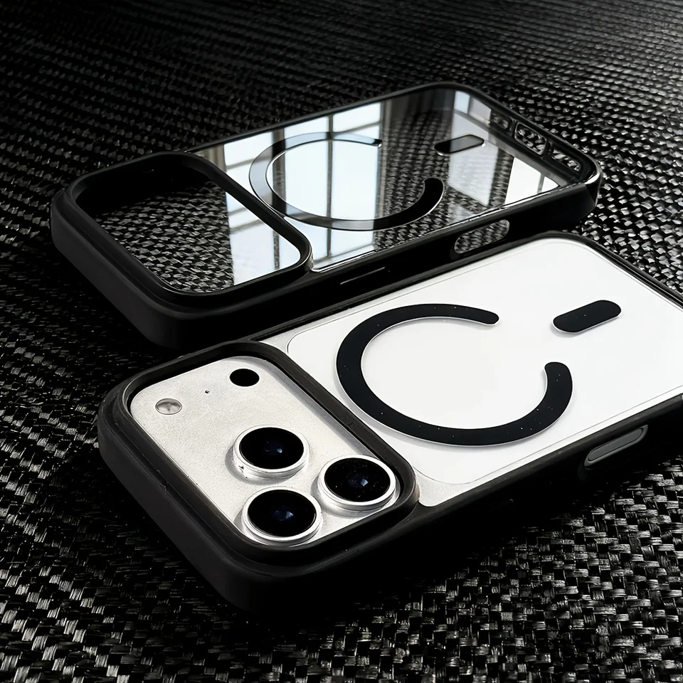 Funda de acrílico transparente para iPhone 17 Air, 16, 15, 14, Plus, 13, 12, 11, Pro Max, compatible con carga inalámbrica MagSafe 2