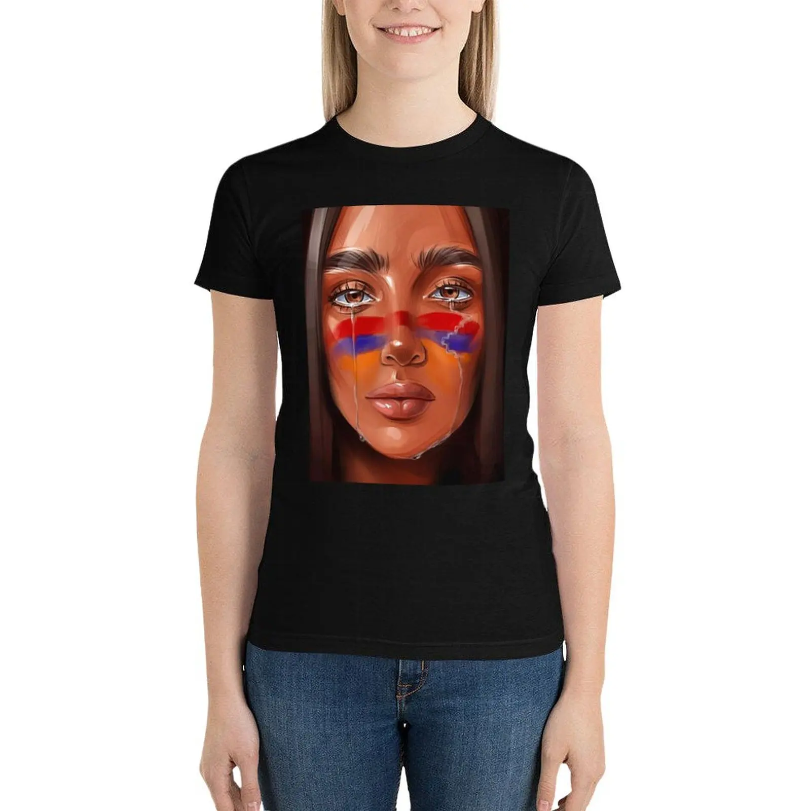 

Armenian Girl T-Shirt summer top female Female clothing tops for Women