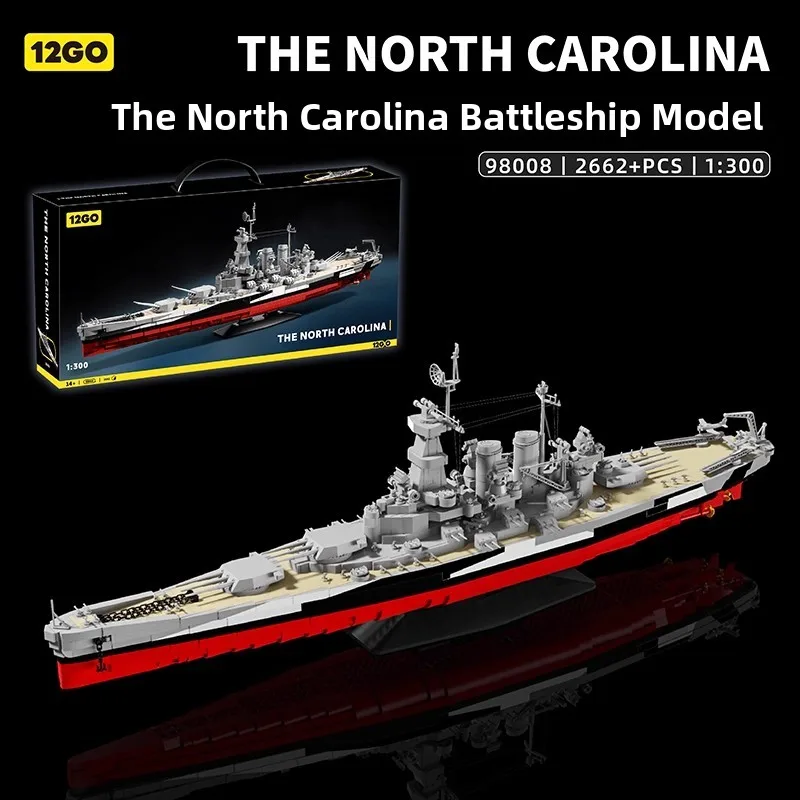 

New North Carolina Battleip Assembly Model Large Aircrt Carrier Model Military Toy Building Blos Eonal Toy for Kids