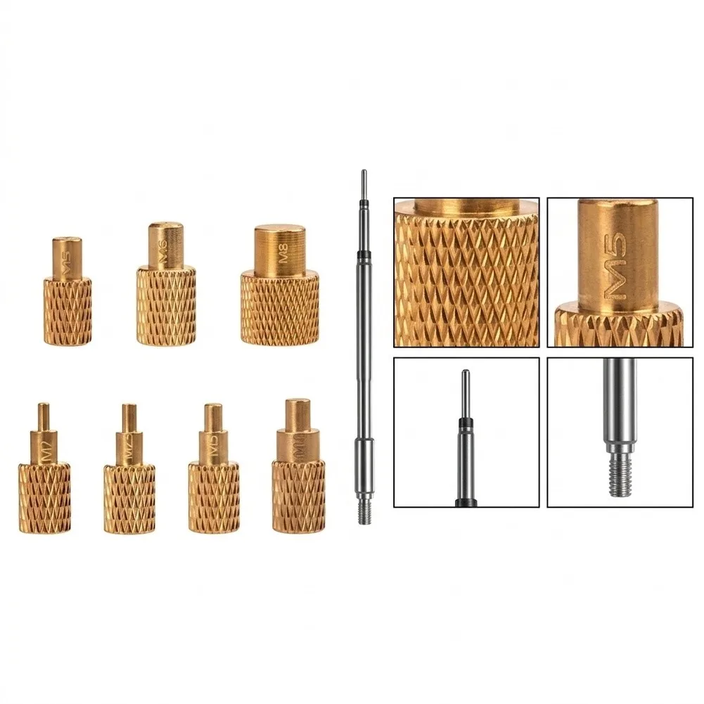 Brass T245 Heat Insert Head Kit with For M2-M8 Tips for Reliable Thermal Press-in Nut Installation in 3D Printed Devices