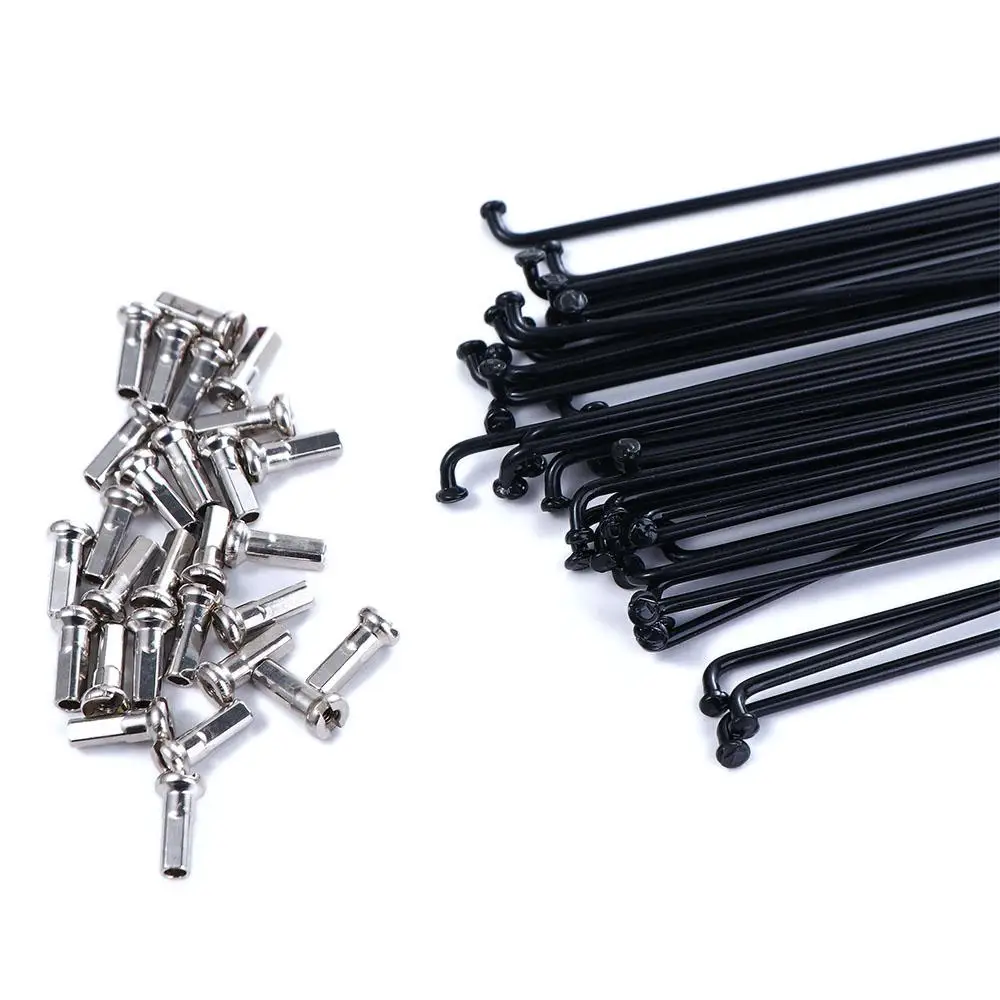 Schwarze Fahrradzubehörteile 170mm-290mm 27,5 Zoll Rennrad 700C Räder Speichen Nippel Edelstahl Fahrradspeichen – Detail 4