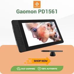 GAOMON PD1561 Graphics Tablet Monitor IPS HD Drawing Display Anti-glare 15.6 Inch Screen 72% NTSC Gamut Best For Beginner