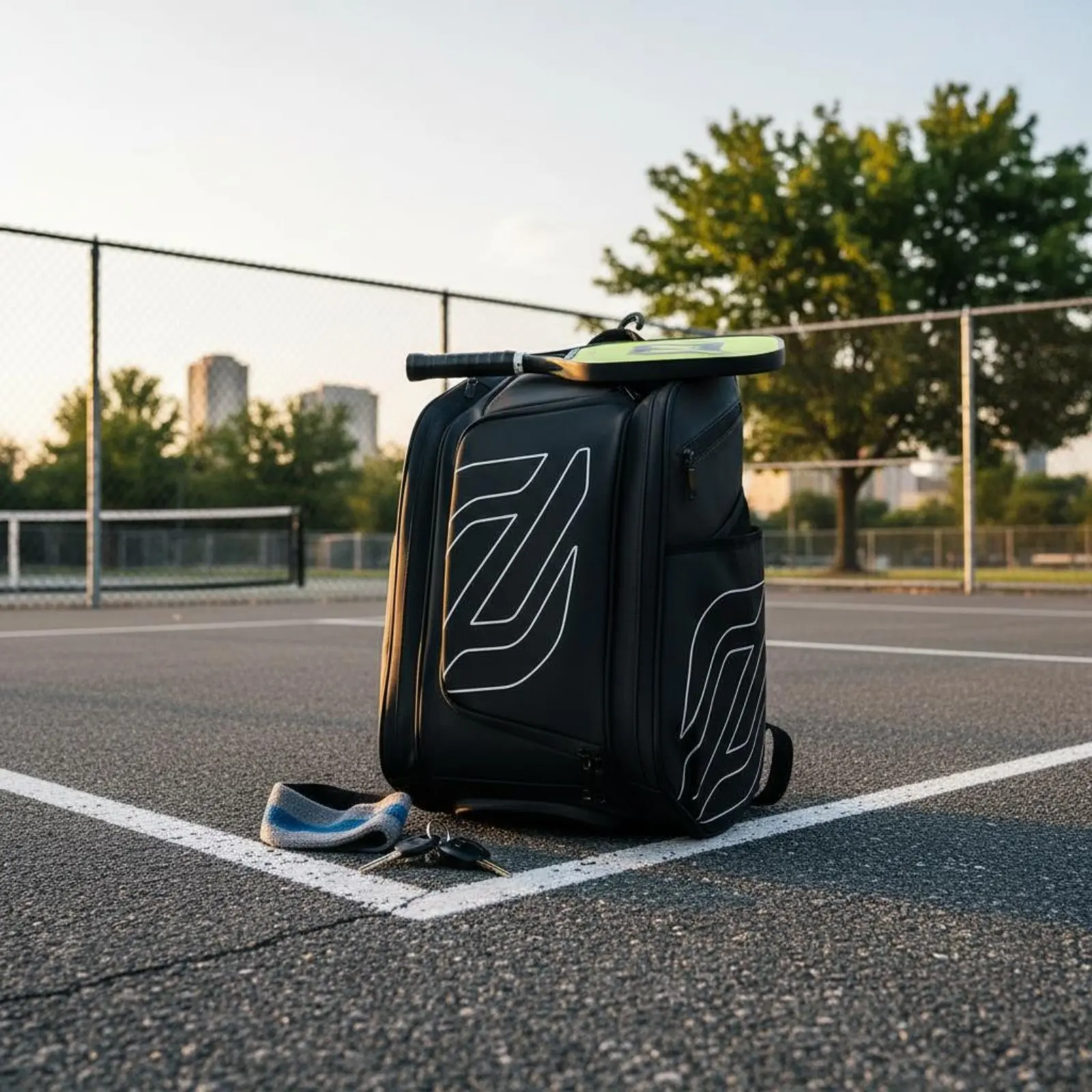 Pickleball Backpack Side Pockets Tennis Backpack Badminton Racket Bag Lightweight Pickleball Sling Bag Water Resistant view 5