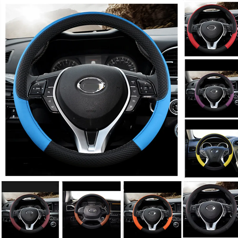 New Leather Car Steering Wheel Cover For ALFA ROMEO Giulia Mito Stelvio Giulietta GT Anti-Slip Embossing Car styling Accessories