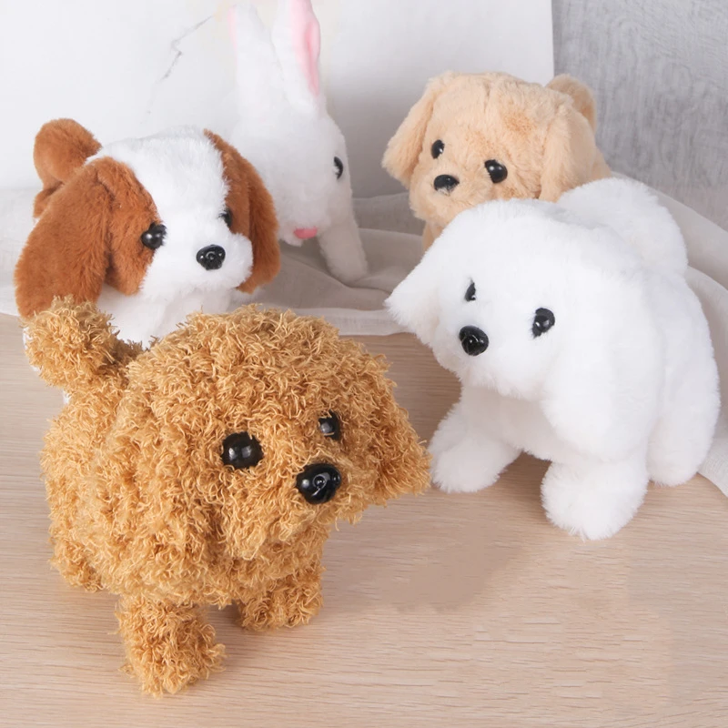 Electric Plush Simulation Display Mold Teddy Corgi Dog Rabbit Tail Wagging Ass Shaking Toy Robot for Children Interesting Gifts