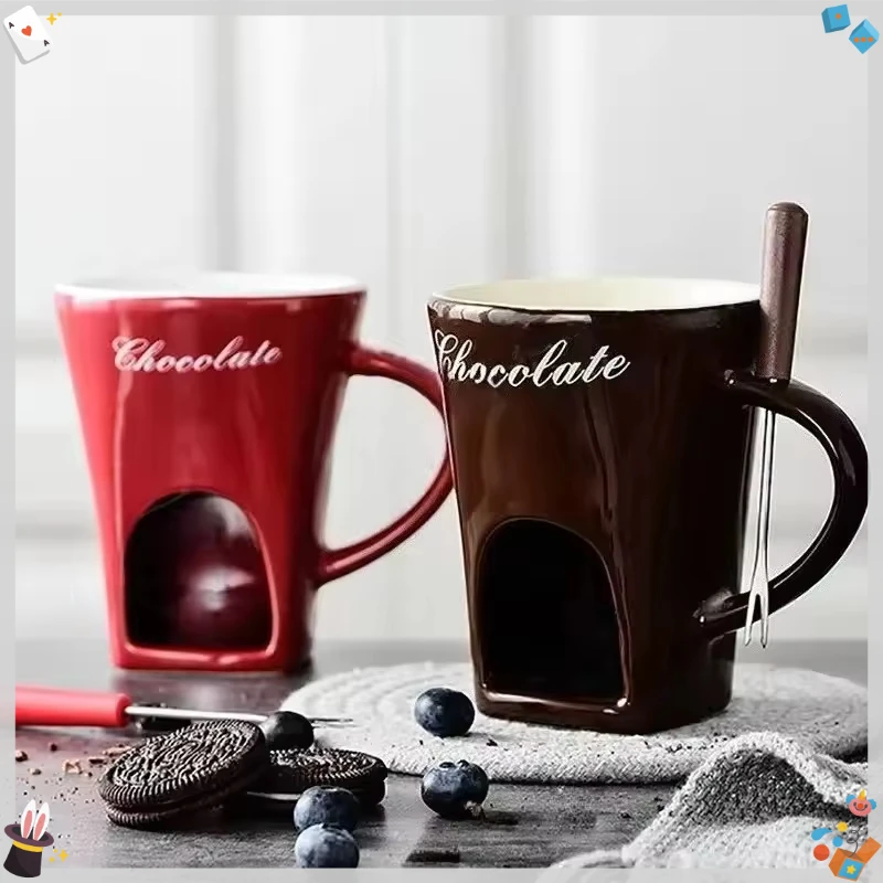 

Fondue Pots Fondue Mug Set Personal Mini Chocolate Cheese Ice Cream Fondue Maker Kit Individual Butter Melter Cup Small Warmer
