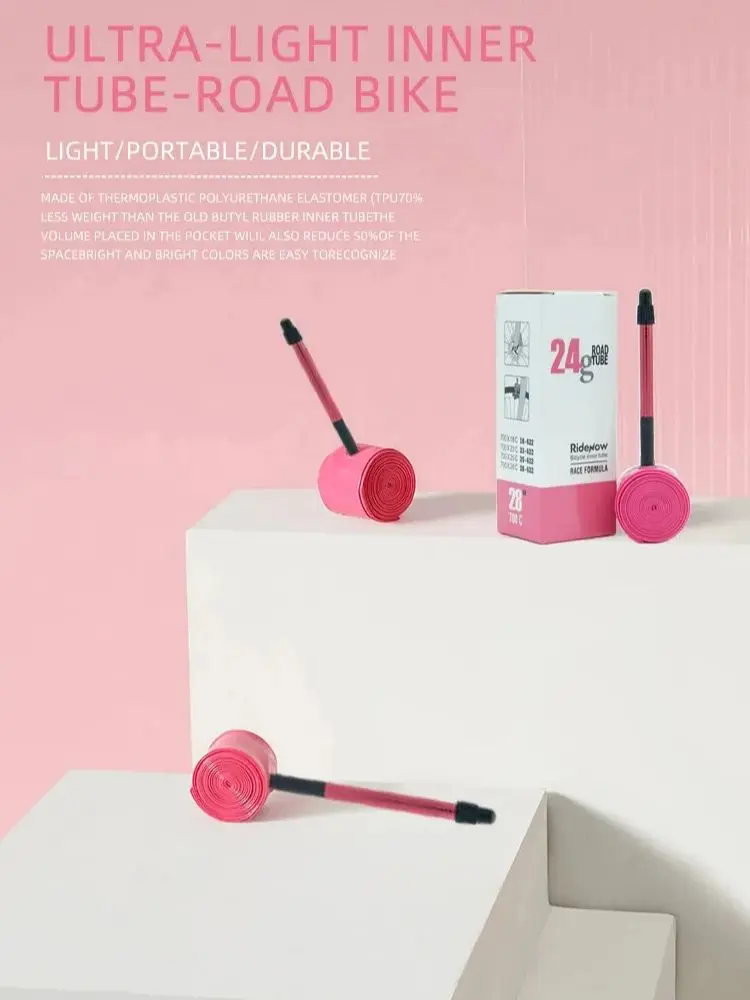 AliExpress OFFBONDAGE Ridenow Aluminum Valve Bike Inner Tube Super Light 700C Road Bicycle TPU Tire 65MM/ 85MM Length FV Super Light Tube 24g