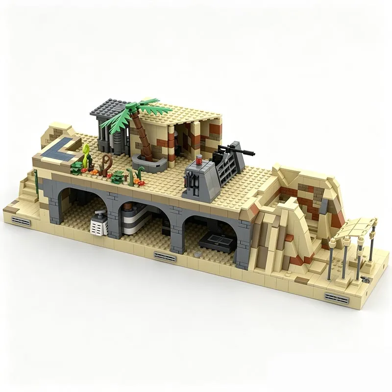 1661PCS MOC War Series Rebel Headquarters Desert Outpost Diorama With Speeder Bikes Custom Building Blocks DIY Educational Toys