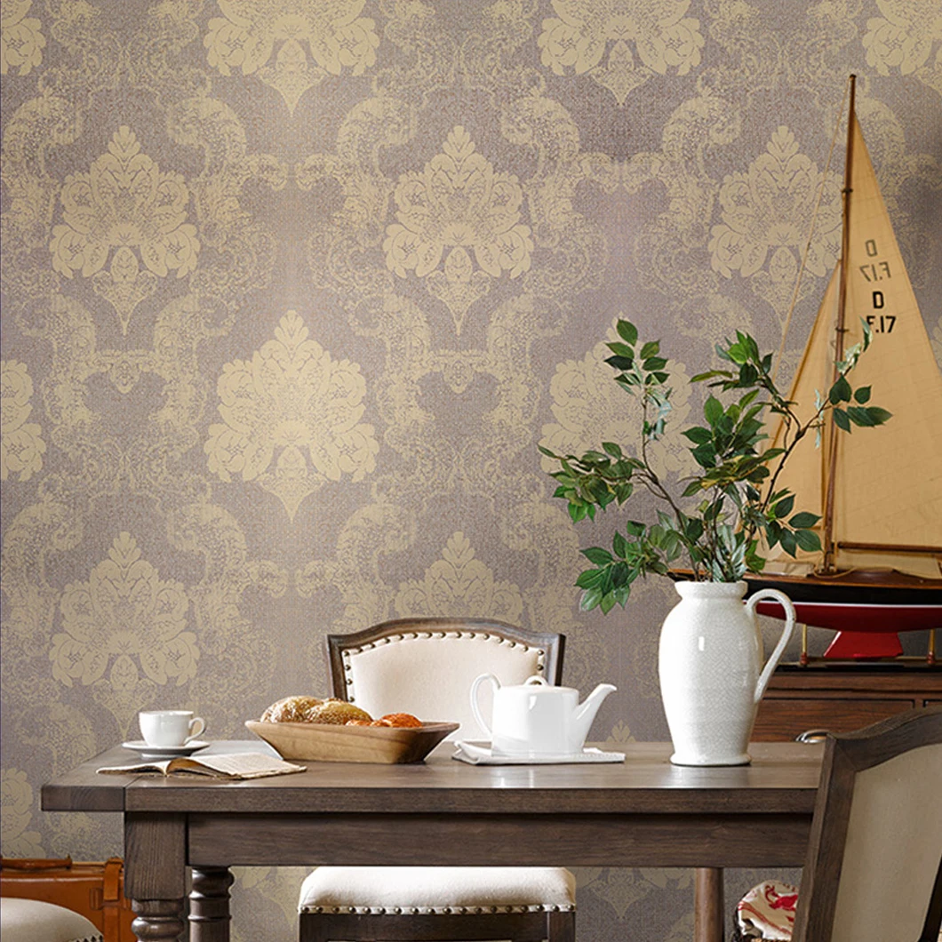 

European Non-Woven Damascus Wallpaper Retro Living Room Bedroom Dining Room Tv Wall Background Wall Paper Non Self Adhesive