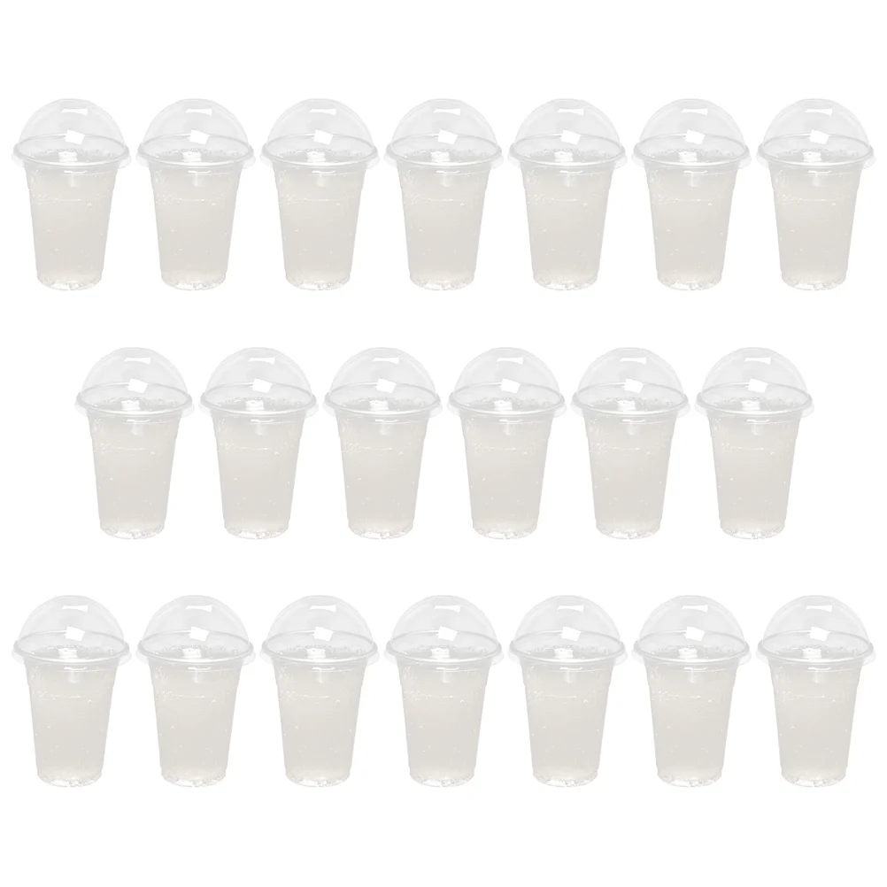 Drink Juice Cup Clear Coffee Cups Lids Transparent Beverage Packing Disposable Plastic Cold Abs Package Child For party