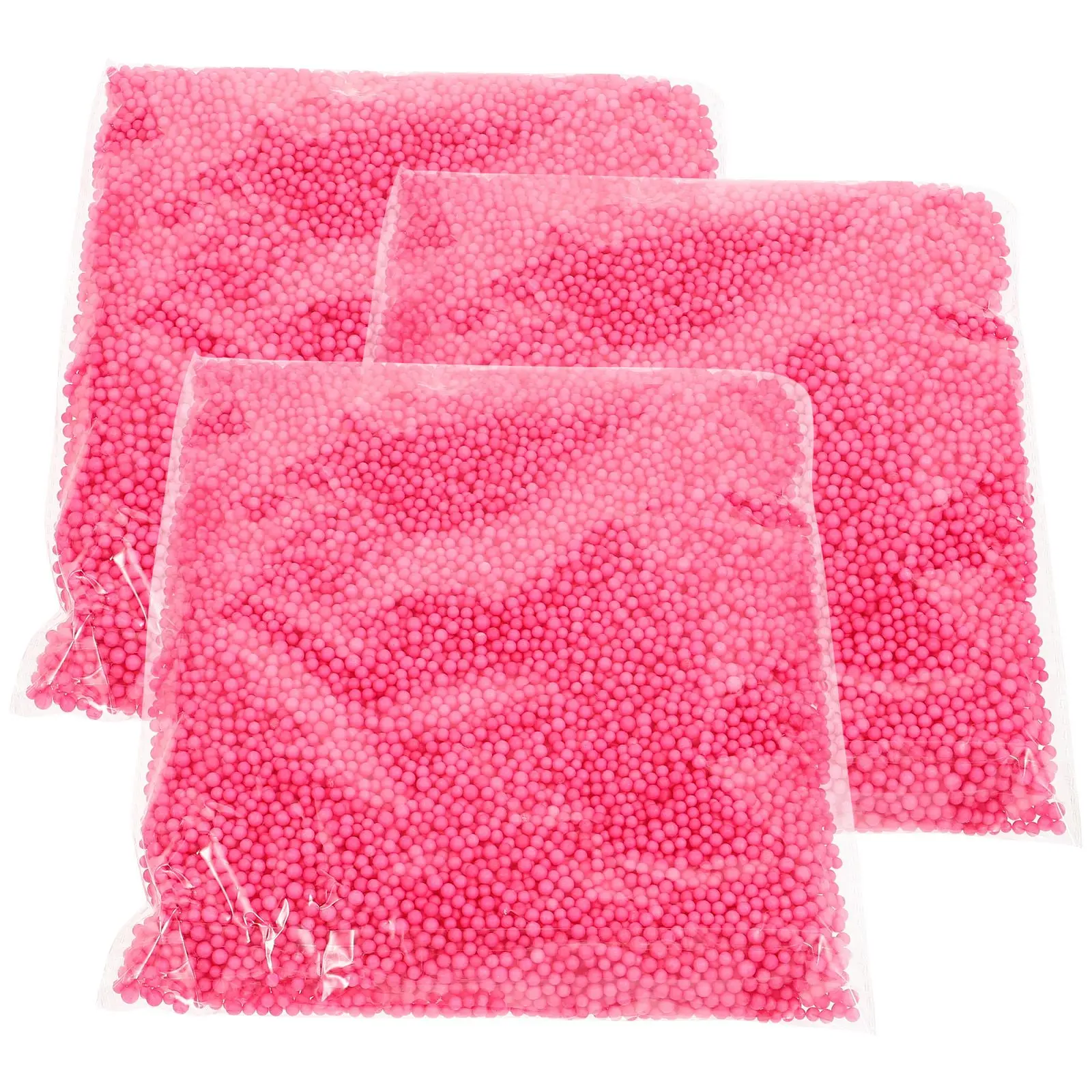 

3 Packs Foam Rice Grain Filling Pink Decor Balls Mini Dining Table Crafts Beads