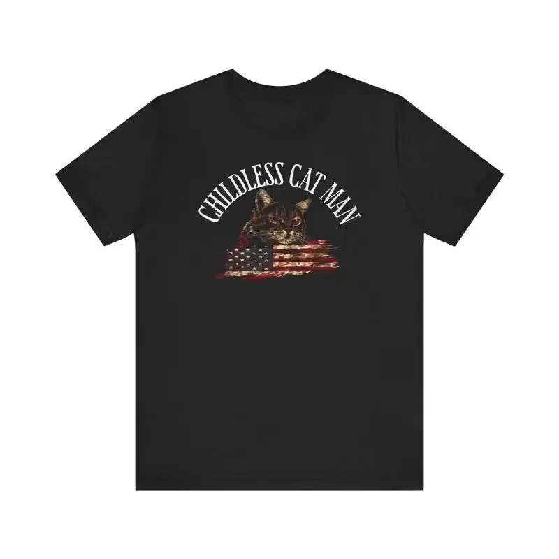 Childless Cat Man T Shirt Patriotic Lover
