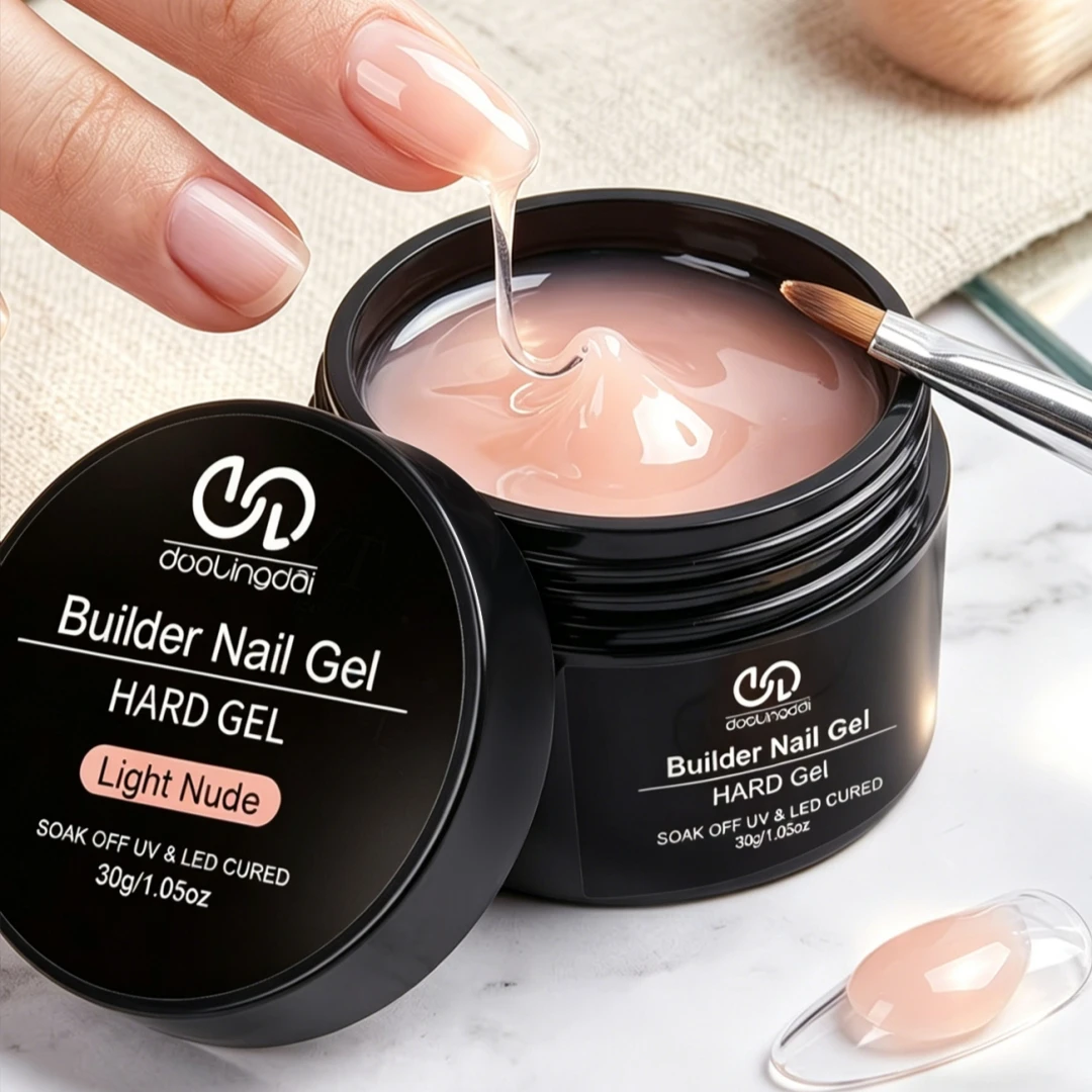 Gel Constructor en Gelatina Blanco, Rosa Nude, Gel Esculpido de Alta Dureza para Extensión de Uñas, Reparación de Uñas Rotas, Protección Duradera para Uso en Casa o Salón