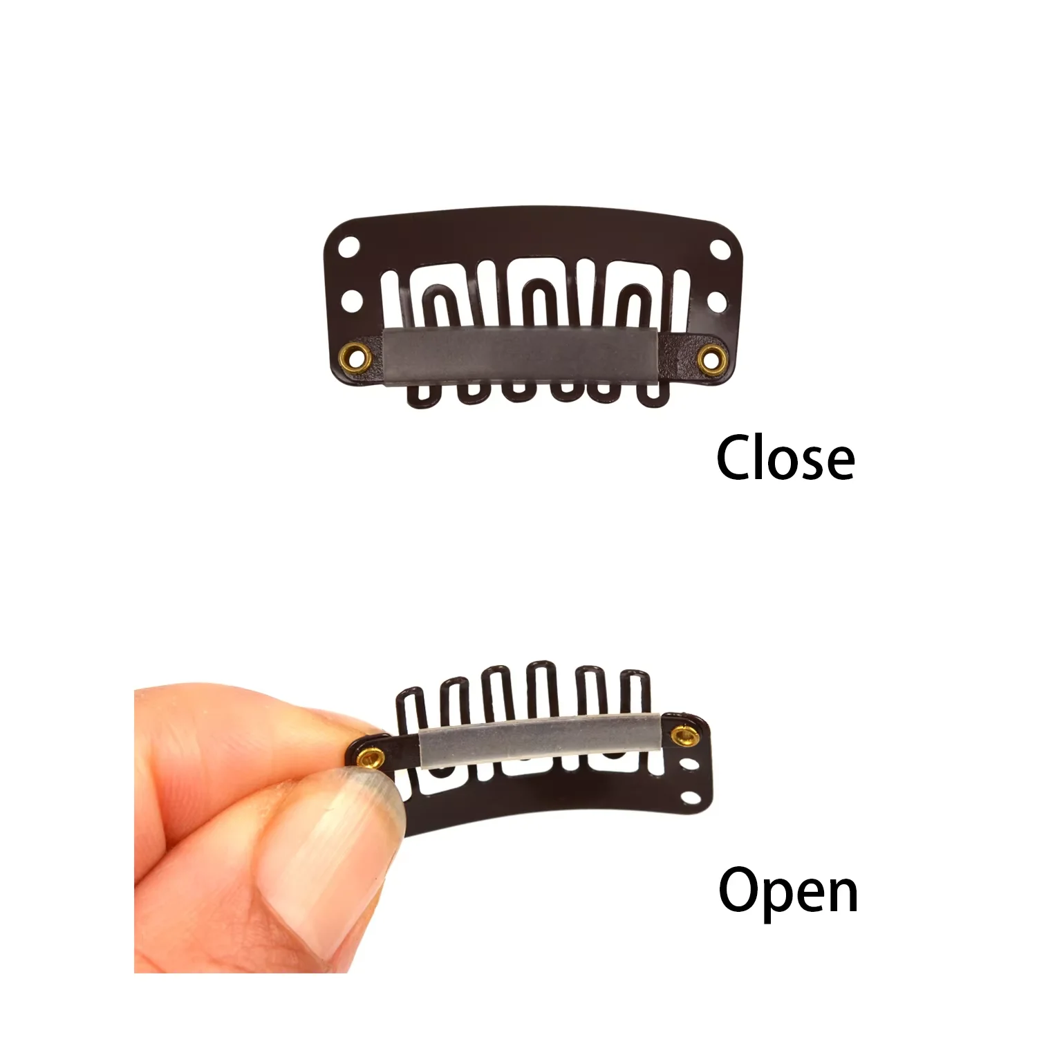 30Pcs 32mm Wig Clip Metal Snap Clips Hairpins With Silicone on the Back Women DIY Comb Clip In Hair Extension