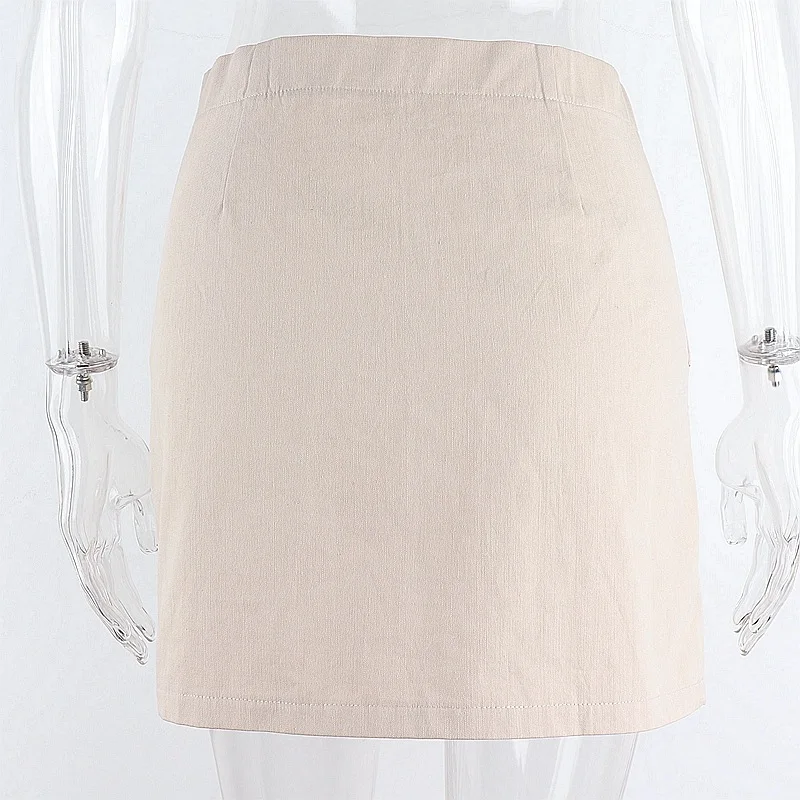 Estate moda femminile nuovi prodotti Street stile retrò tasca bottone cucitura gonna femminile tasca bottone cuciture gonna