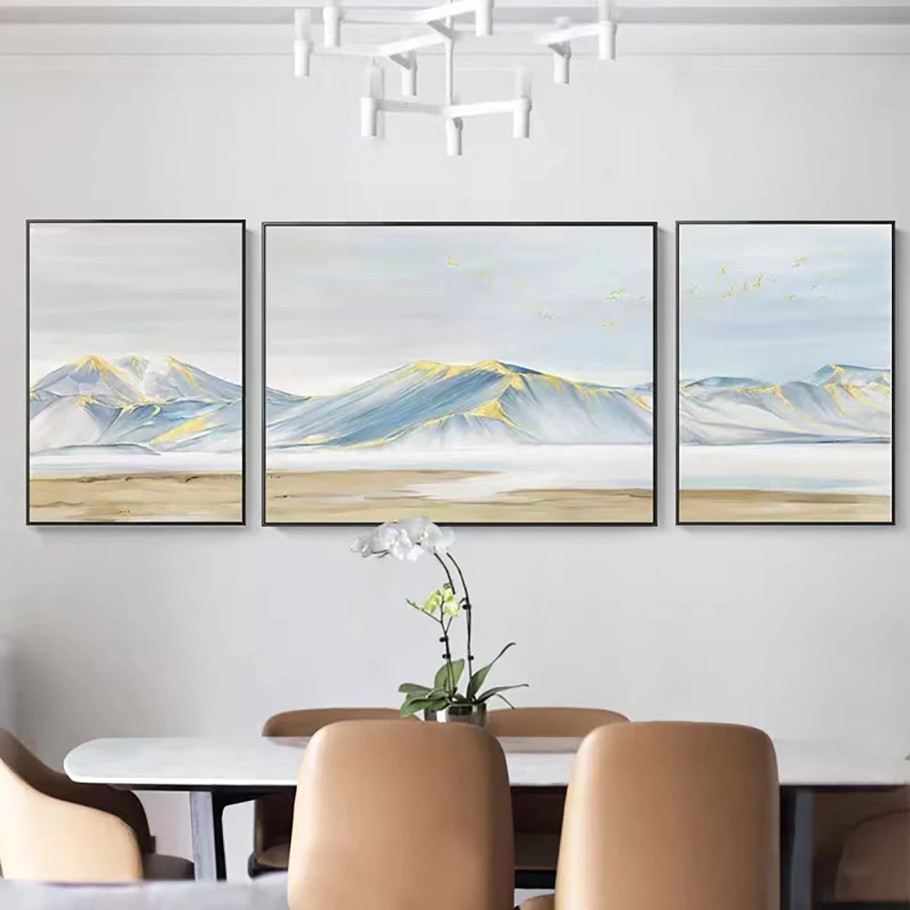 

Hand Painted Abstract Gold Mountain Oil Painting On Canvas Combination Oil Art Handmade Morden Oil Painting For Livingroom Decor