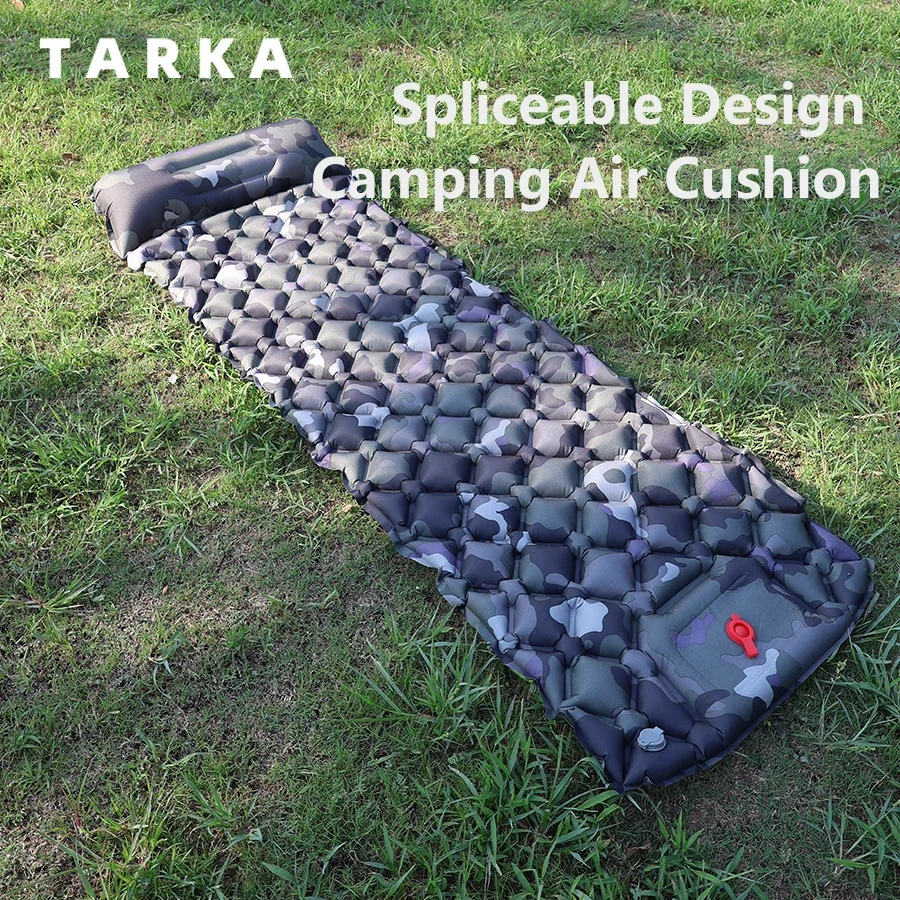 TARKA 1 قطعة التخييم نفخ فراش وسادة هوائية ، تصميم جديد قابل للربط ، الرحلات الذاتي نفخ حصيرة وسادة النوم تضخيم حصيرة #3