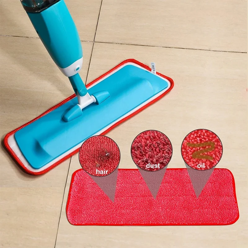 Replacement Household Cleaning Tools Spray Mop Pads Microfiber Mop Head for Wet Dry Mops Pads Washable Floor Mop Cloth