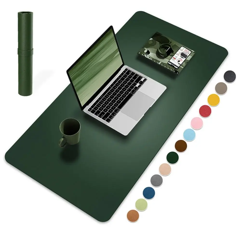 Easy Clean Dual Side PU Mouse Pad PU Leather Large Size Table Cover Velvet Bottom Dirt Resistant Desk Blotter Home