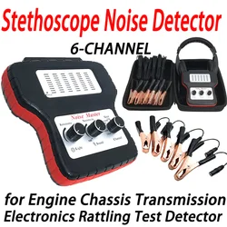 Automotive Electrical Stethoscope Car Noise Detector Tool 6-Channel Car Sound Finder with Headphone Rattling Test Detector