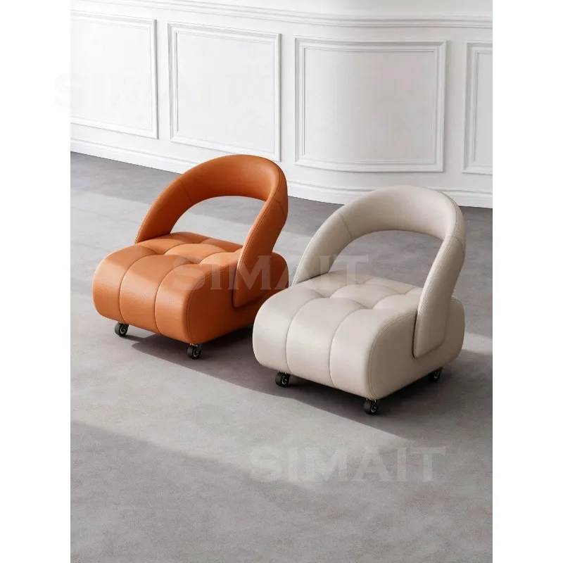 Premium Pulley Silent Small Bench, Sofa Stool Backrest, Small Household Stool, Universal Wheel