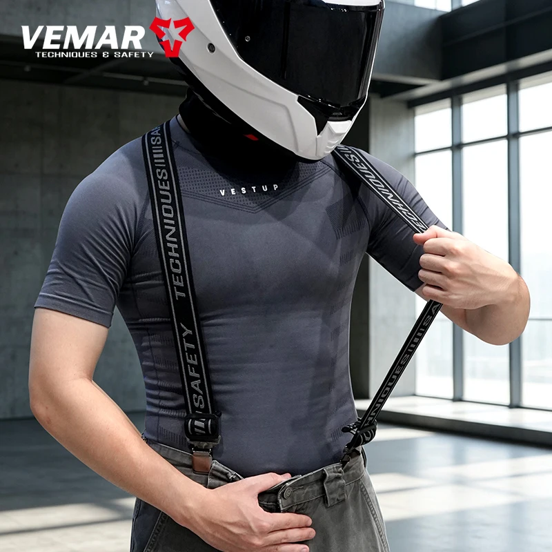Heavy Duty Motorcycle Suspenders Elastic Adjustable Y Back Braces for Riding Pants Durable Suspender Straps Black/Green M-L 1PC