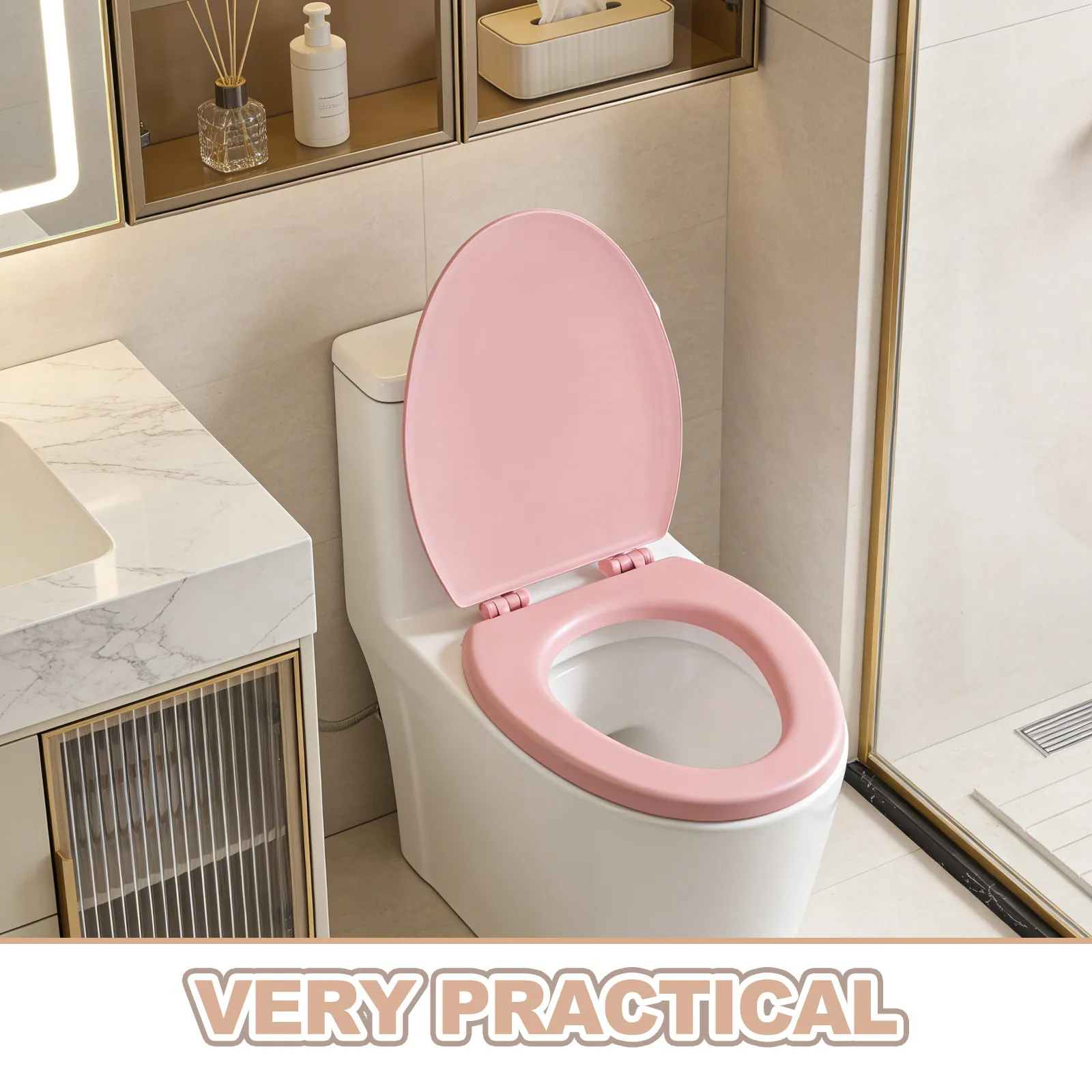 Padded Soft Foam Toilet Seat Cushion Silent Thick Cover Round V-Shaped Bathroom Toilet Seat Protector for Comfortable Home Hotel