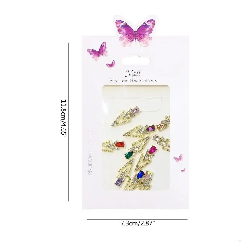 سحر الأظافر R3MF مع أحجار راينستون الذهب الفضة الماس الأظافر الفنية الفنية الفنية الأظافر